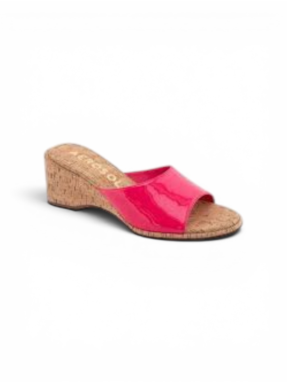 NEW Aerosoles New Year Women's Hot Pink Cork Wedge Slide Sandals Sz 8